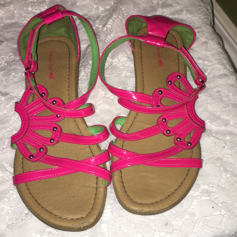Hot Pink Patent American Eagle Sandals